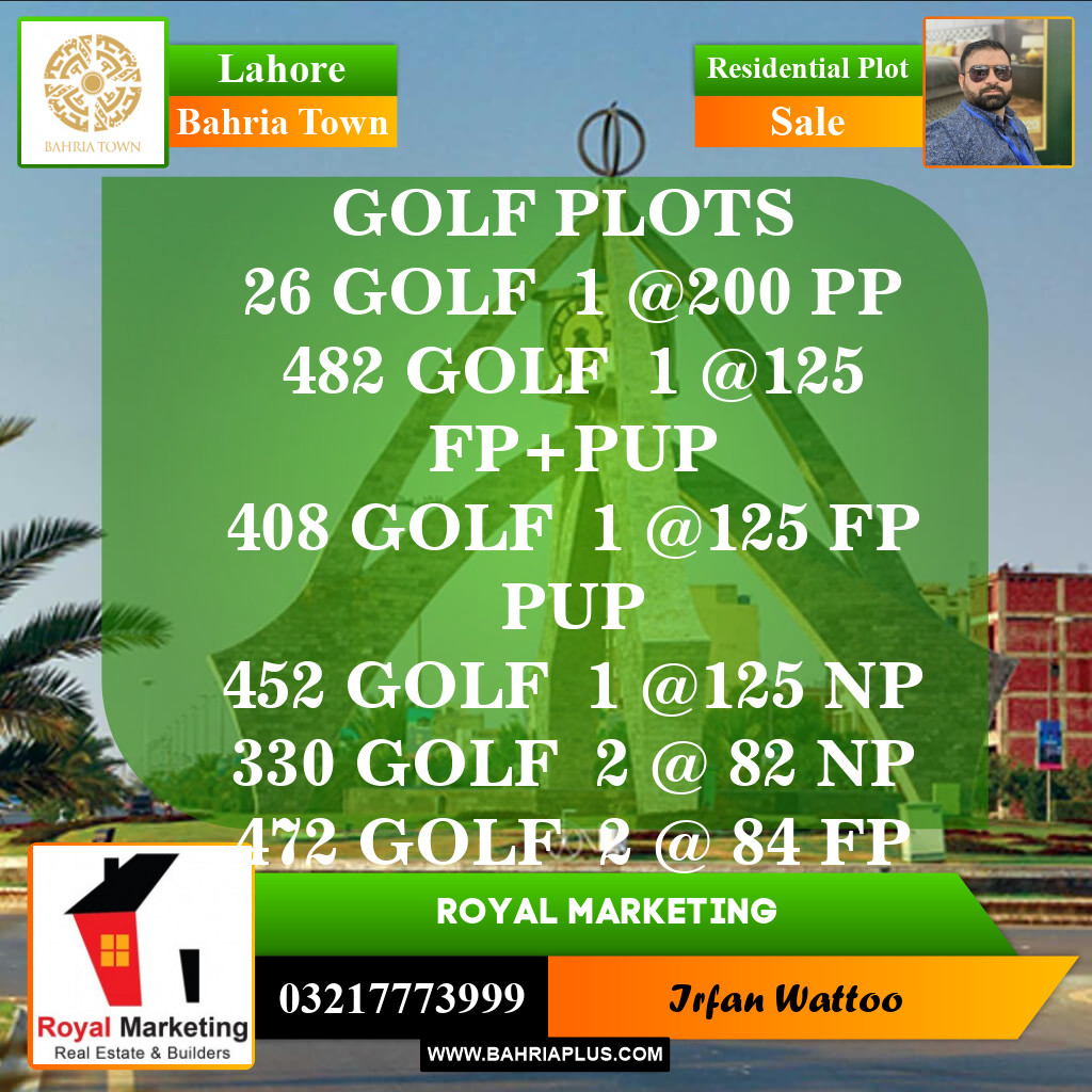 Residential Plot for Sale in Bahria Town, Lahore - (BP-150283)