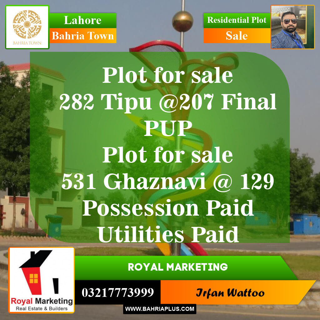 Residential Plot for Sale in Bahria Town, Lahore - (BP-150284)