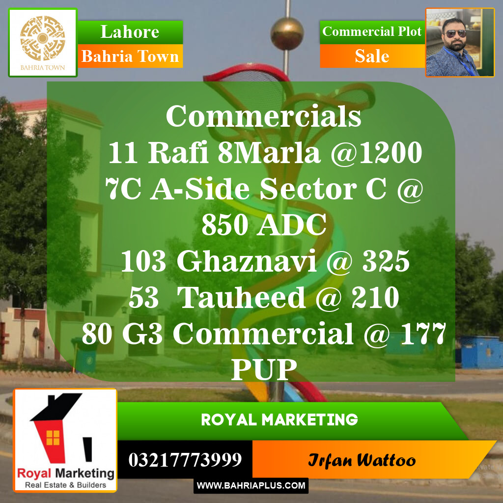 Commercial Plot for Sale in Bahria Town, Lahore - (BP-150288)