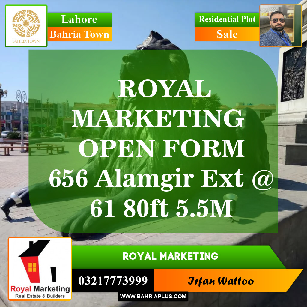 Residential Plot for Sale in Sector F - Alamgir Block -  Bahria Town, Lahore - (BP-150290)