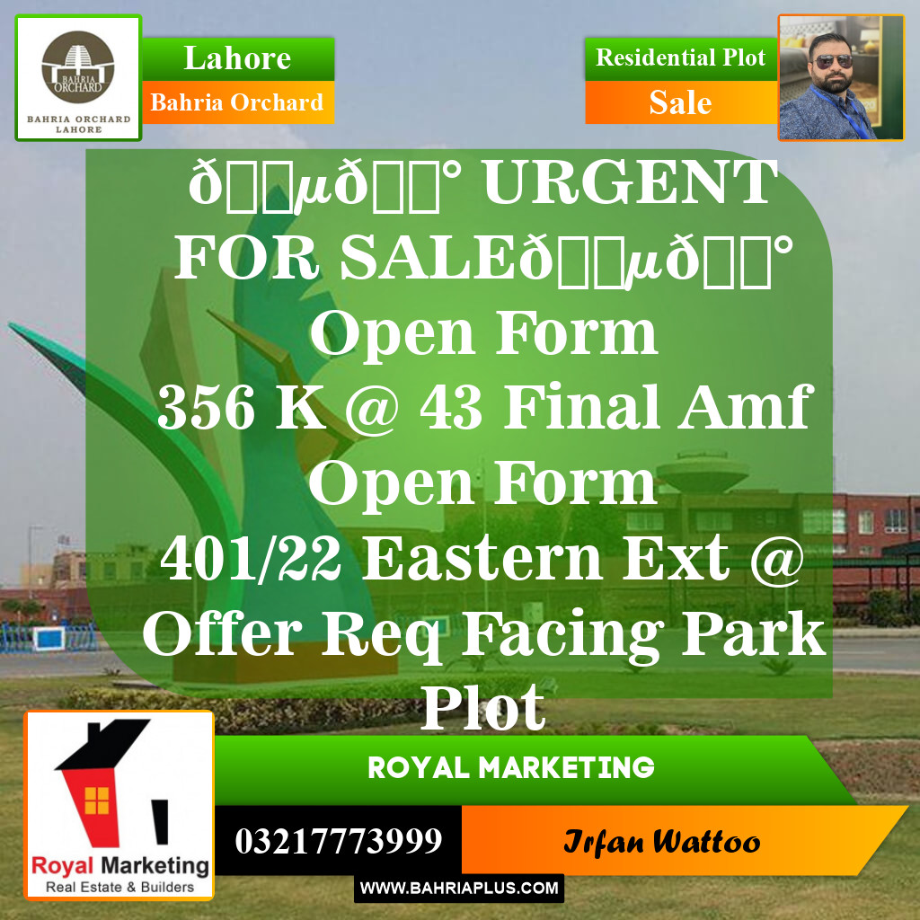 Residential Plot for Sale in Bahria Orchard, Lahore - (BP-150297)