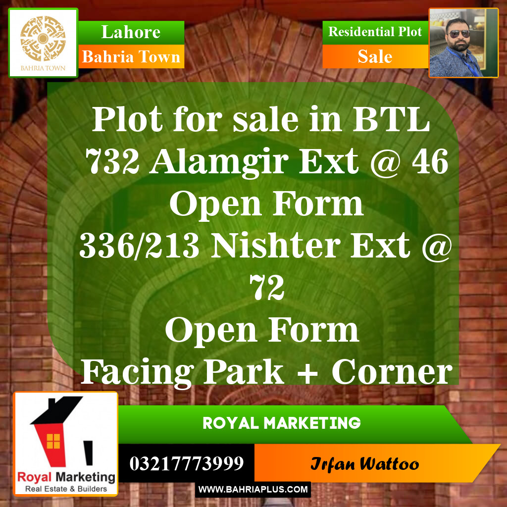 Residential Plot for Sale in Bahria Town, Lahore - (BP-150298)