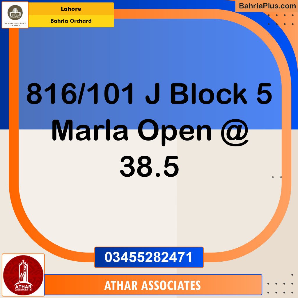 Residential Plot for Sale in Bahria Orchard, Lahore - (BP-150303)