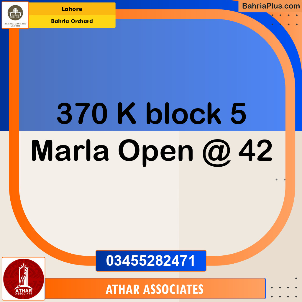 Residential Plot for Sale in Bahria Orchard, Lahore - (BP-150328)