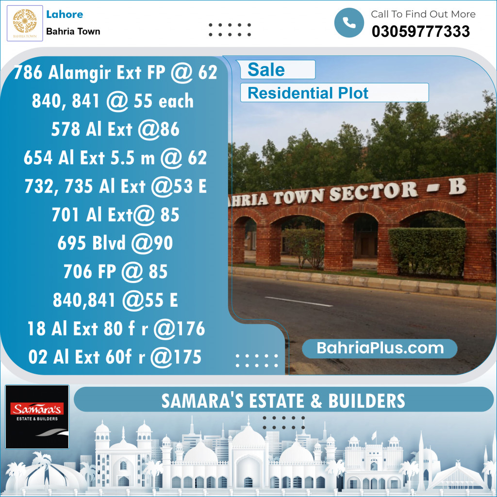 Residential Plot for Sale in Bahria Town, Lahore - (BP-150339)