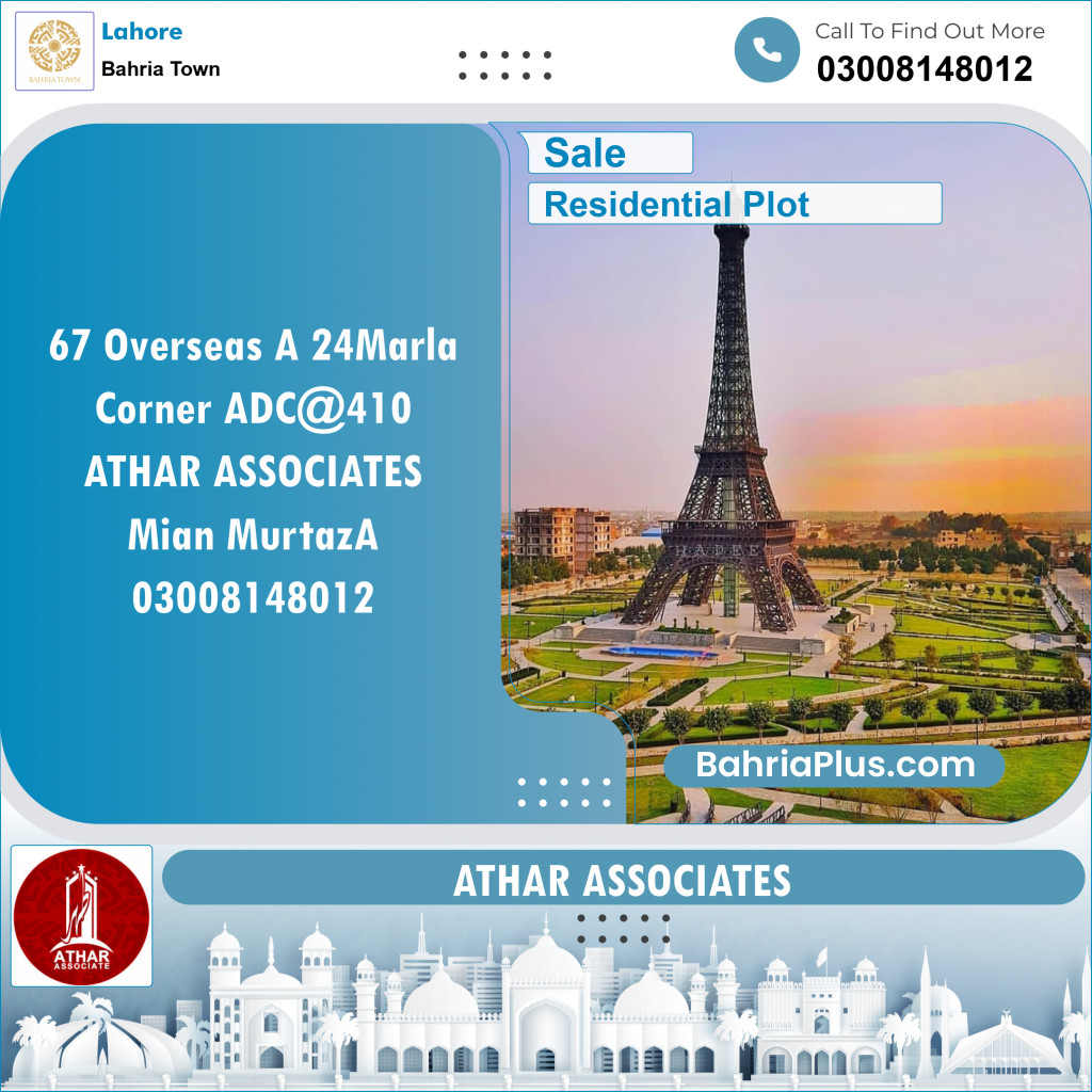 Residential Plot for Sale in Bahria Town, Lahore - (BP-150369)