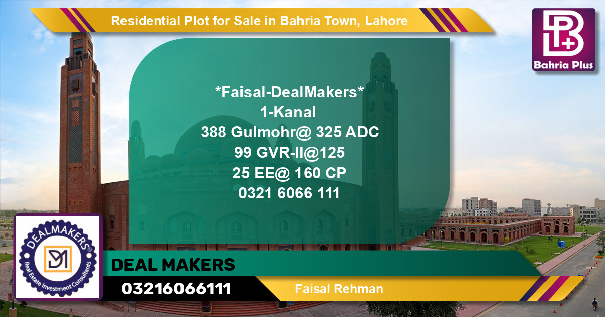 Residential Plot for Sale in Bahria Town, Lahore - (BP-150385)