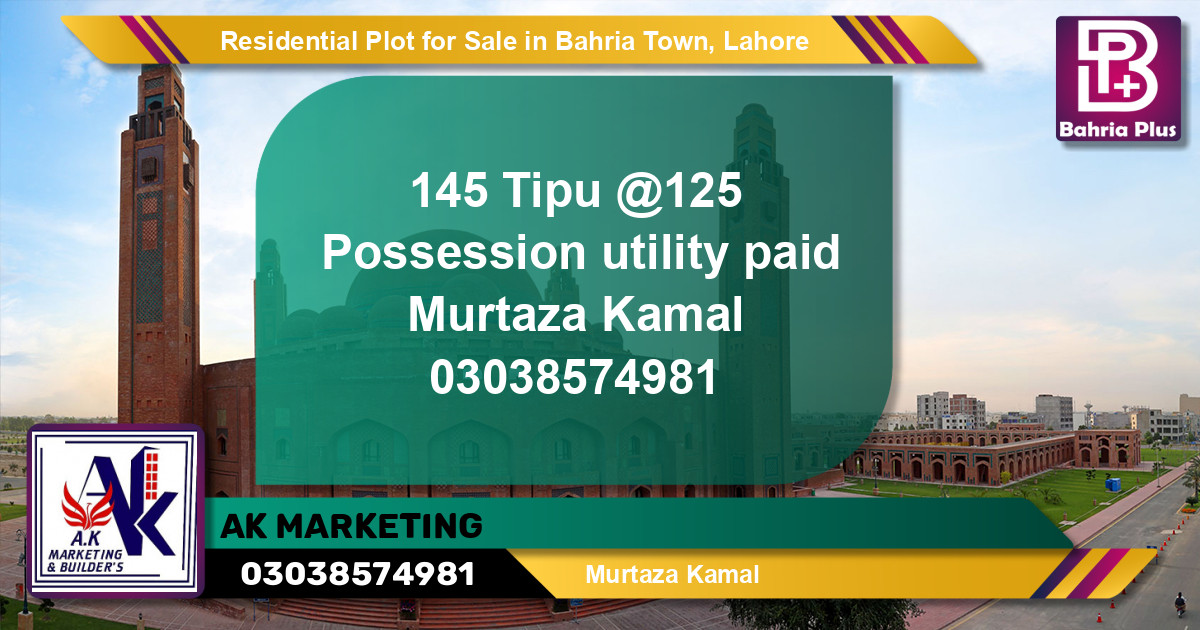 Residential Plot for Sale in Bahria Town, Lahore - (BP-150422)
