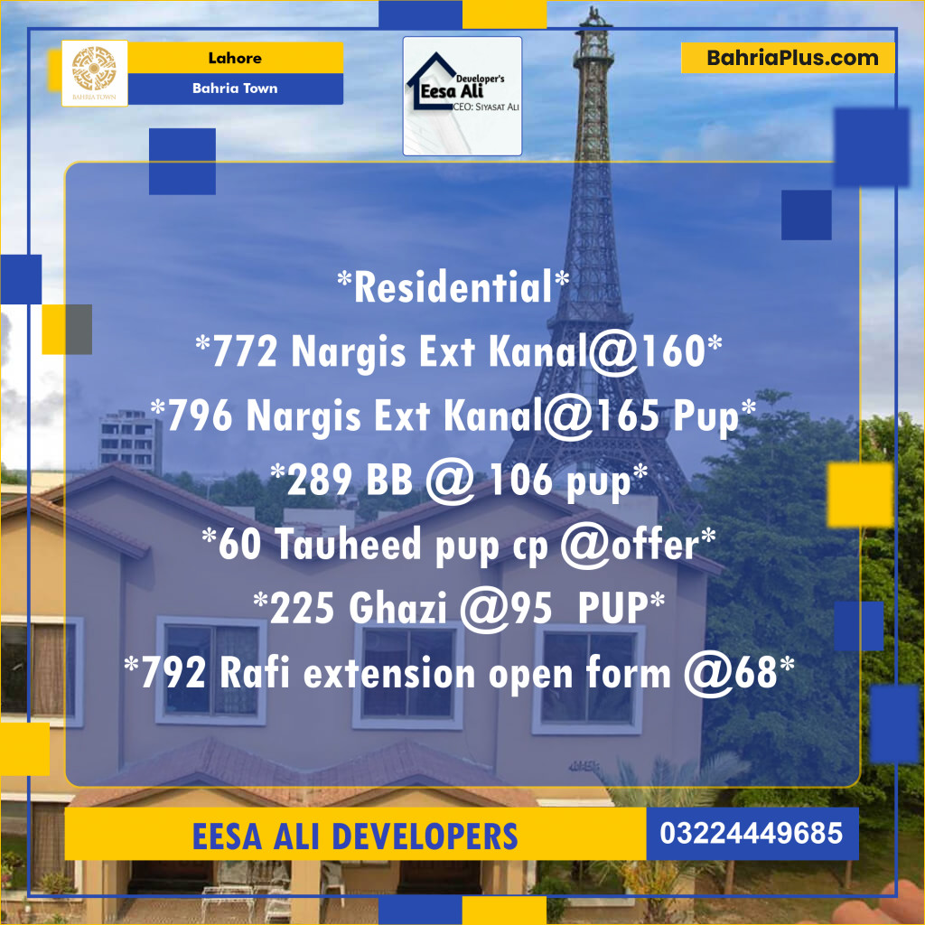 Residential Plot for Sale in Bahria Town, Lahore - (BP-150460)