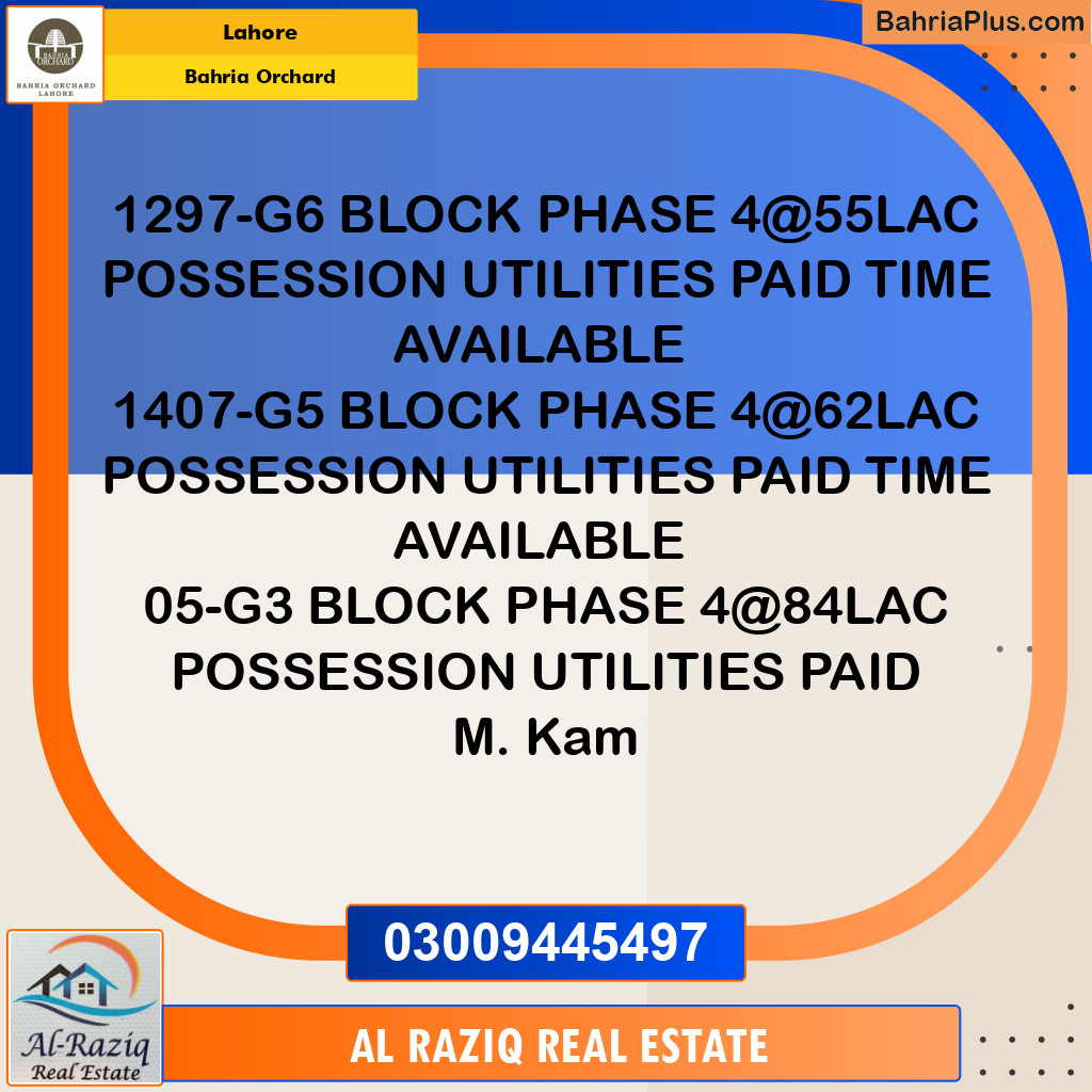 Residential Plot for Sale in Phase 4 - G6 Block -  Bahria Orchard, Lahore - (BP-150523)