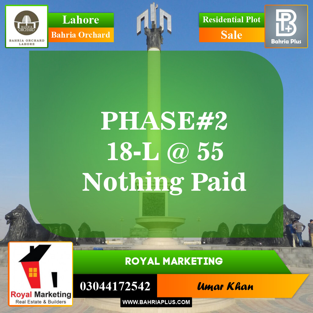Residential Plot for Sale in Bahria Orchard, Lahore - (BP-150530)