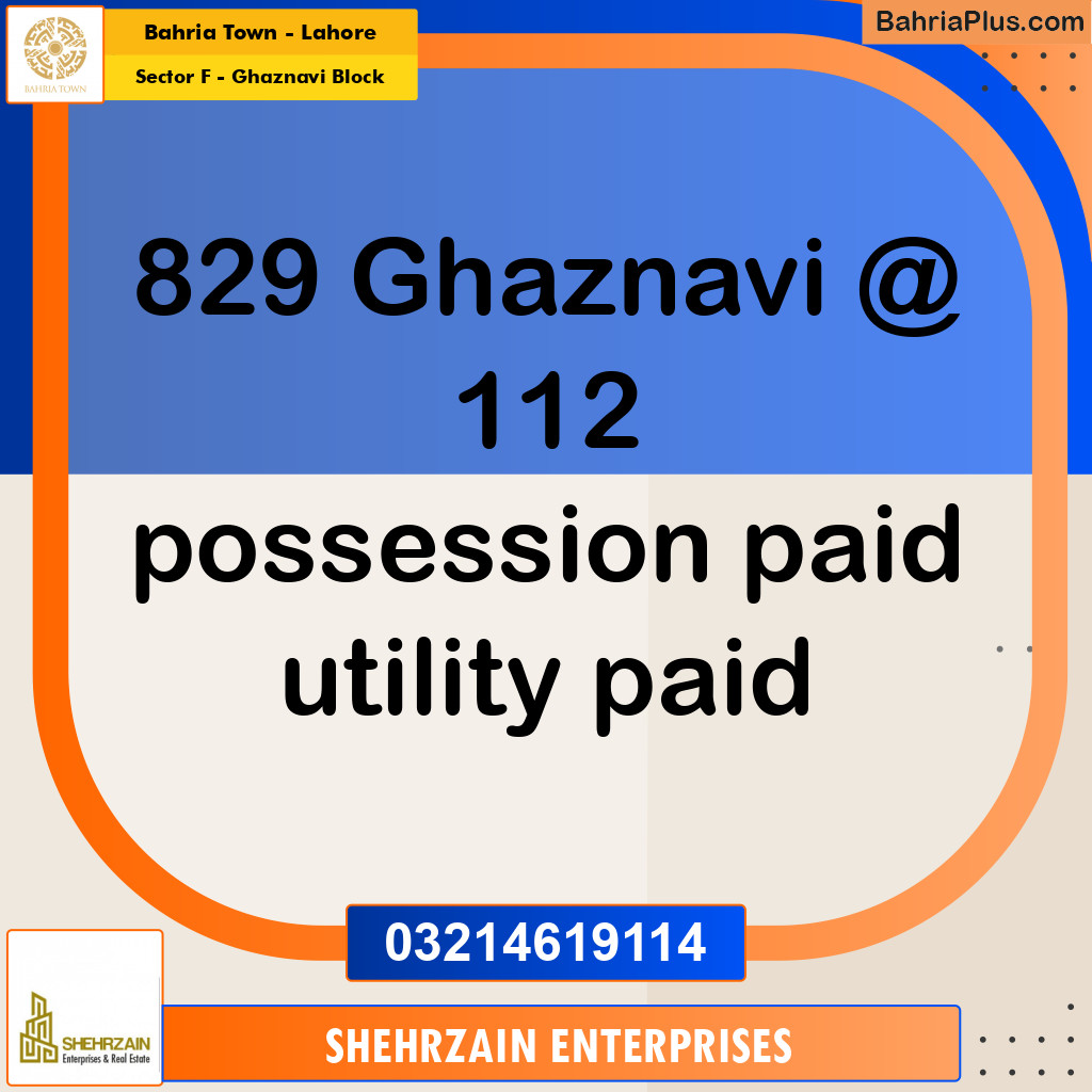 Residential Plot for Sale in Sector F - Ghaznavi Block -  Bahria Town, Lahore - (BP-150560)