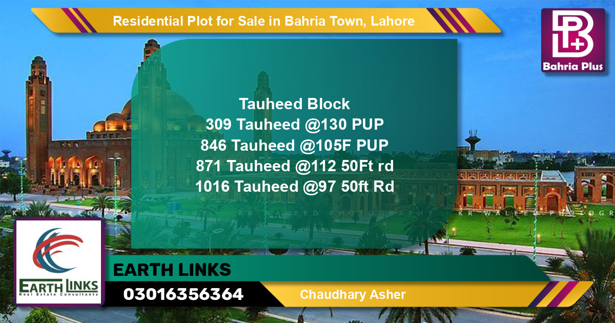 Residential Plot for Sale in Bahria Town, Lahore - (BP-150580)