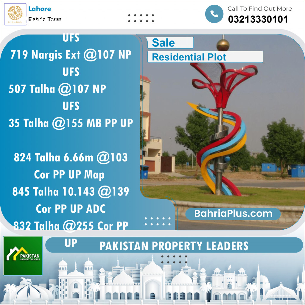 Residential Plot for Sale in Bahria Town, Lahore - (BP-150596)