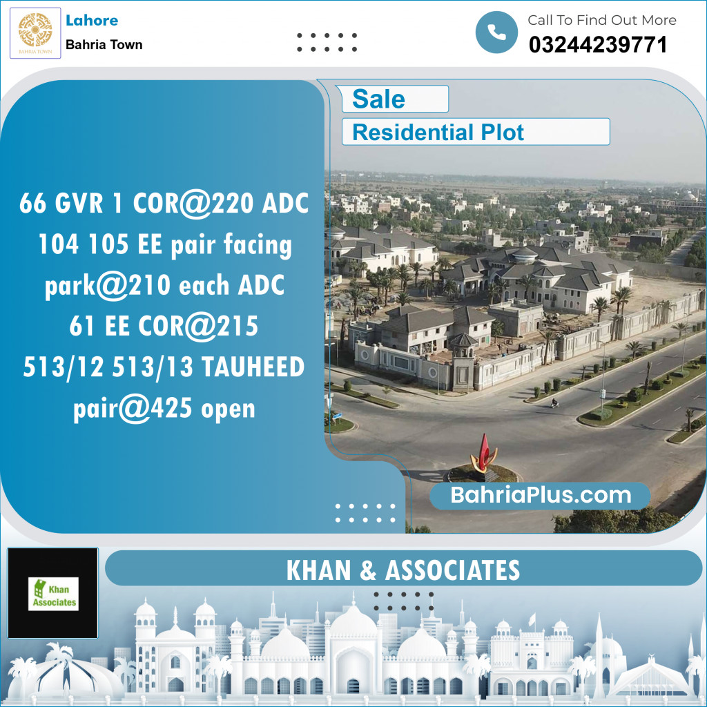 Residential Plot for Sale in Bahria Town, Lahore - (BP-150654)