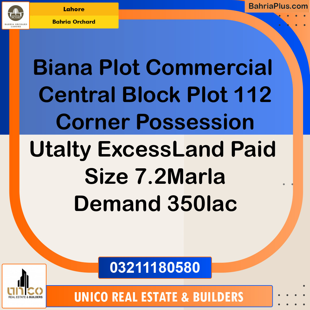 Residential Plot for Sale in Bahria Orchard, Lahore - (BP-150659)