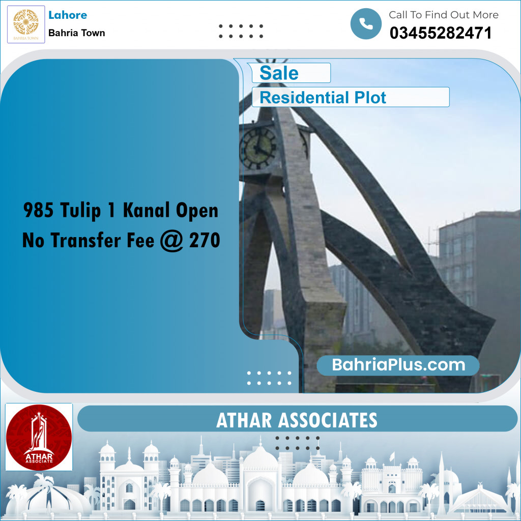 Residential Plot for Sale in Bahria Town, Lahore - (BP-150665)