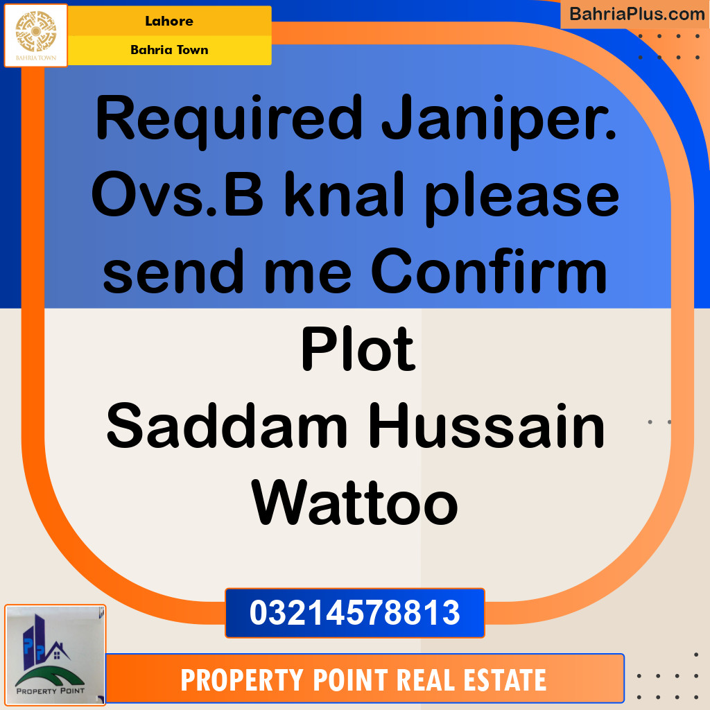 Residential Plot for Sale in Bahria Town, Lahore - (BP-150692)
