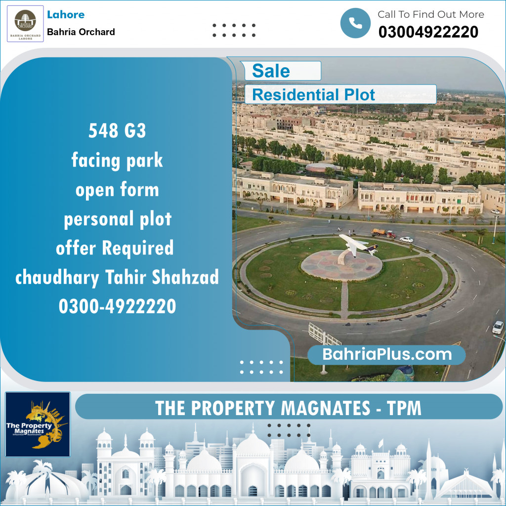 Residential Plot for Sale in Bahria Orchard, Lahore - (BP-150701)
