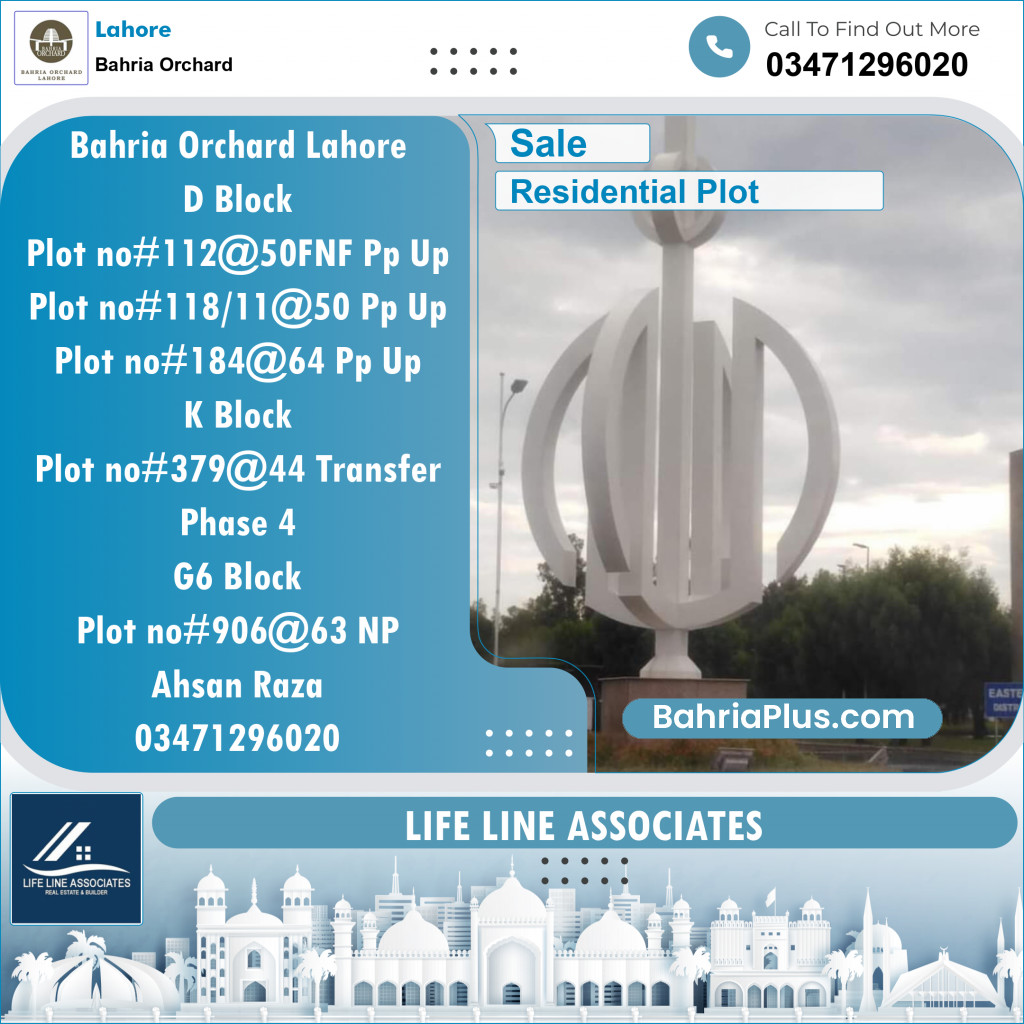 Residential Plot for Sale in Bahria Orchard, Lahore - (BP-150713)