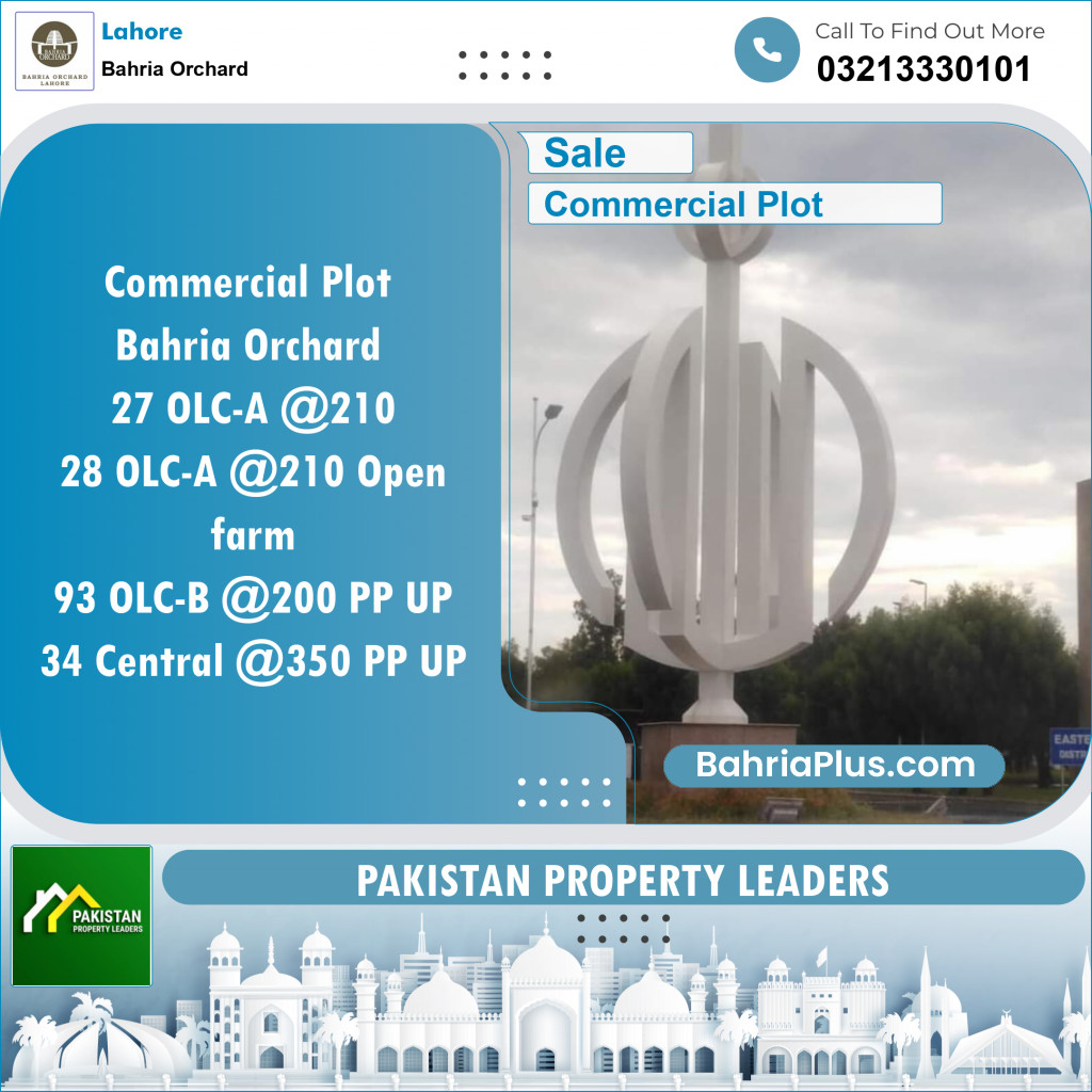 Commercial Plot for Sale in Bahria Orchard, Lahore - (BP-150746)