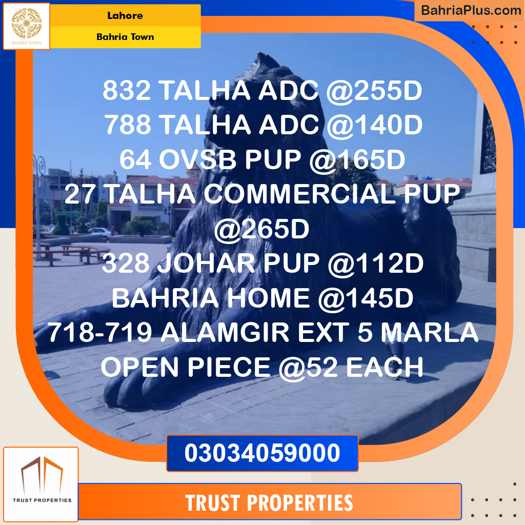 Residential Plot for Sale in Bahria Town, Lahore - (BP-150754)
