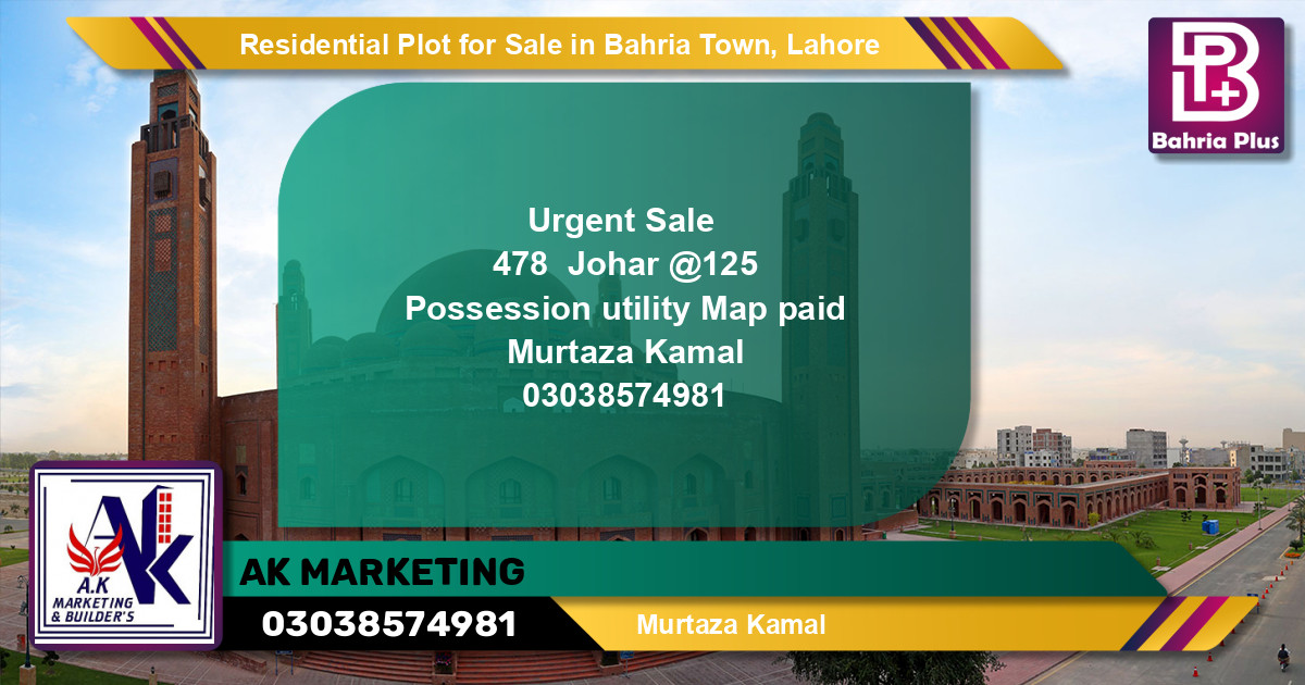 Residential Plot for Sale in Bahria Town, Lahore - (BP-150778)