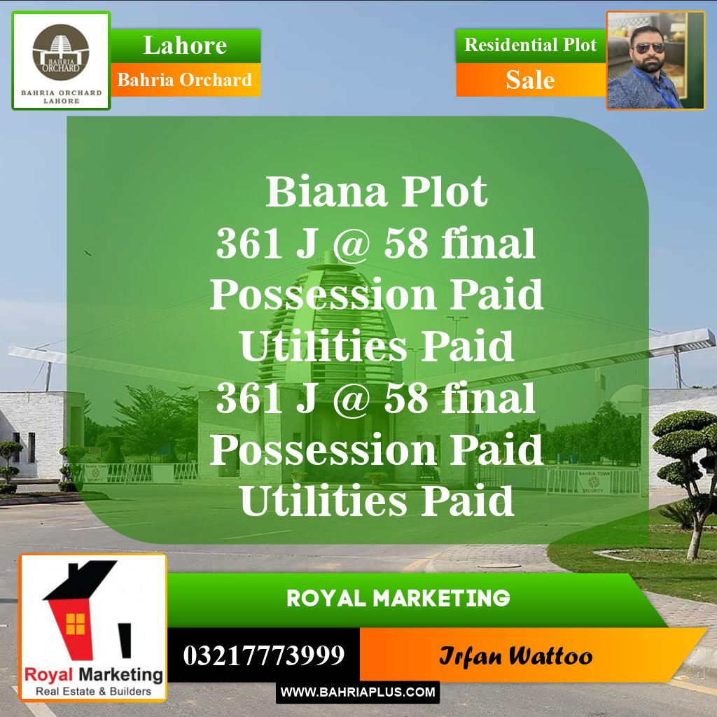 Residential Plot for Sale in Bahria Orchard, Lahore - (BP-150779)
