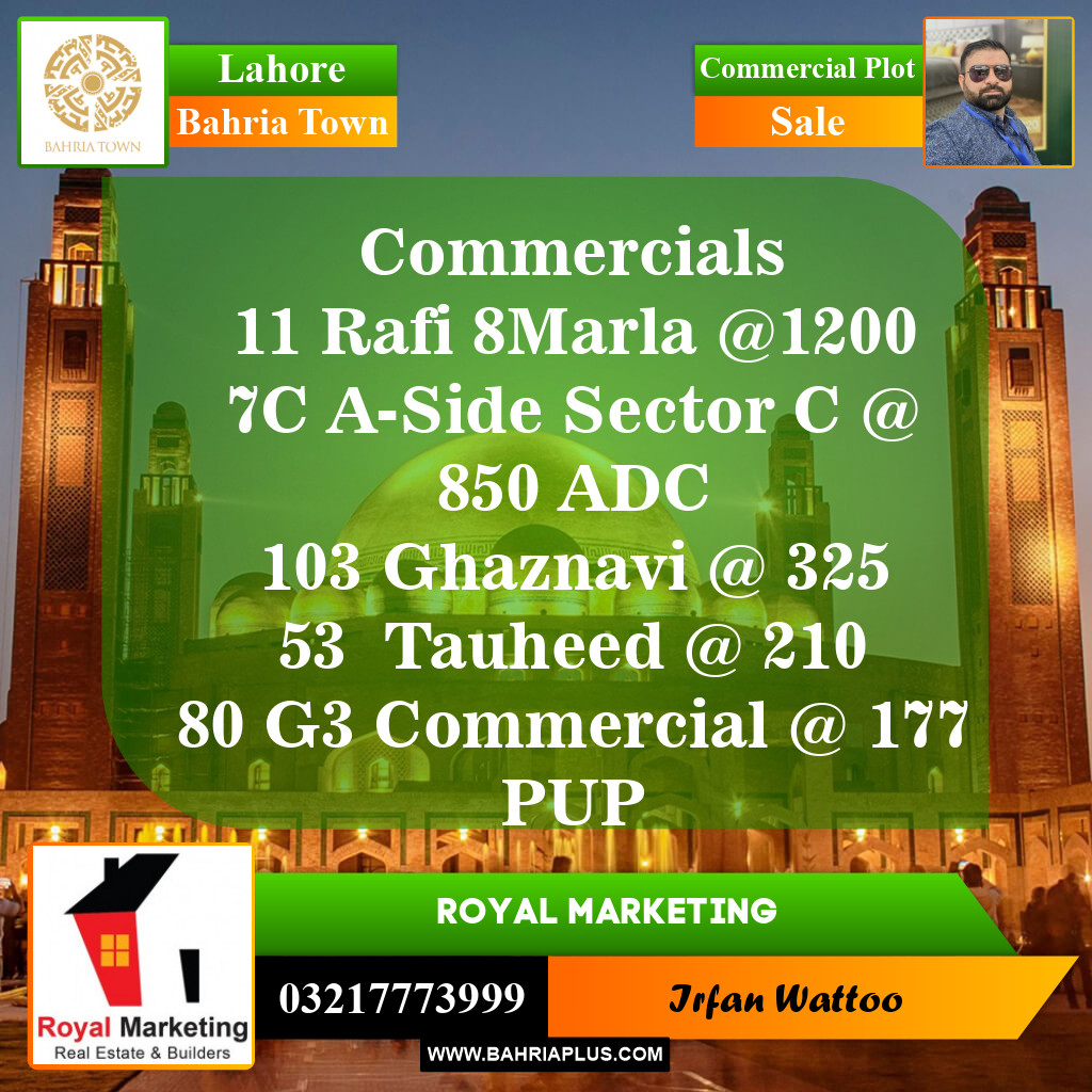 Commercial Plot for Sale in Bahria Town, Lahore - (BP-150792)