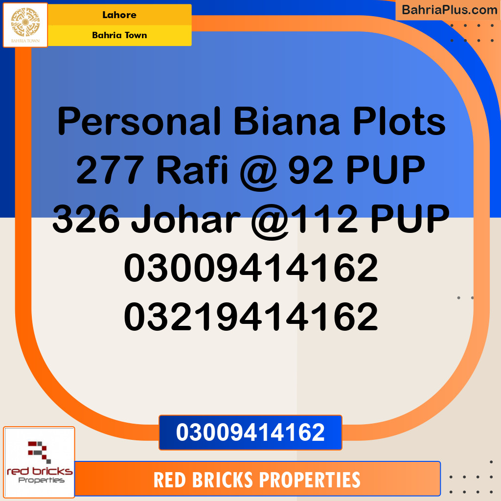 Residential Plot for Sale in Bahria Town, Lahore - (BP-150800)