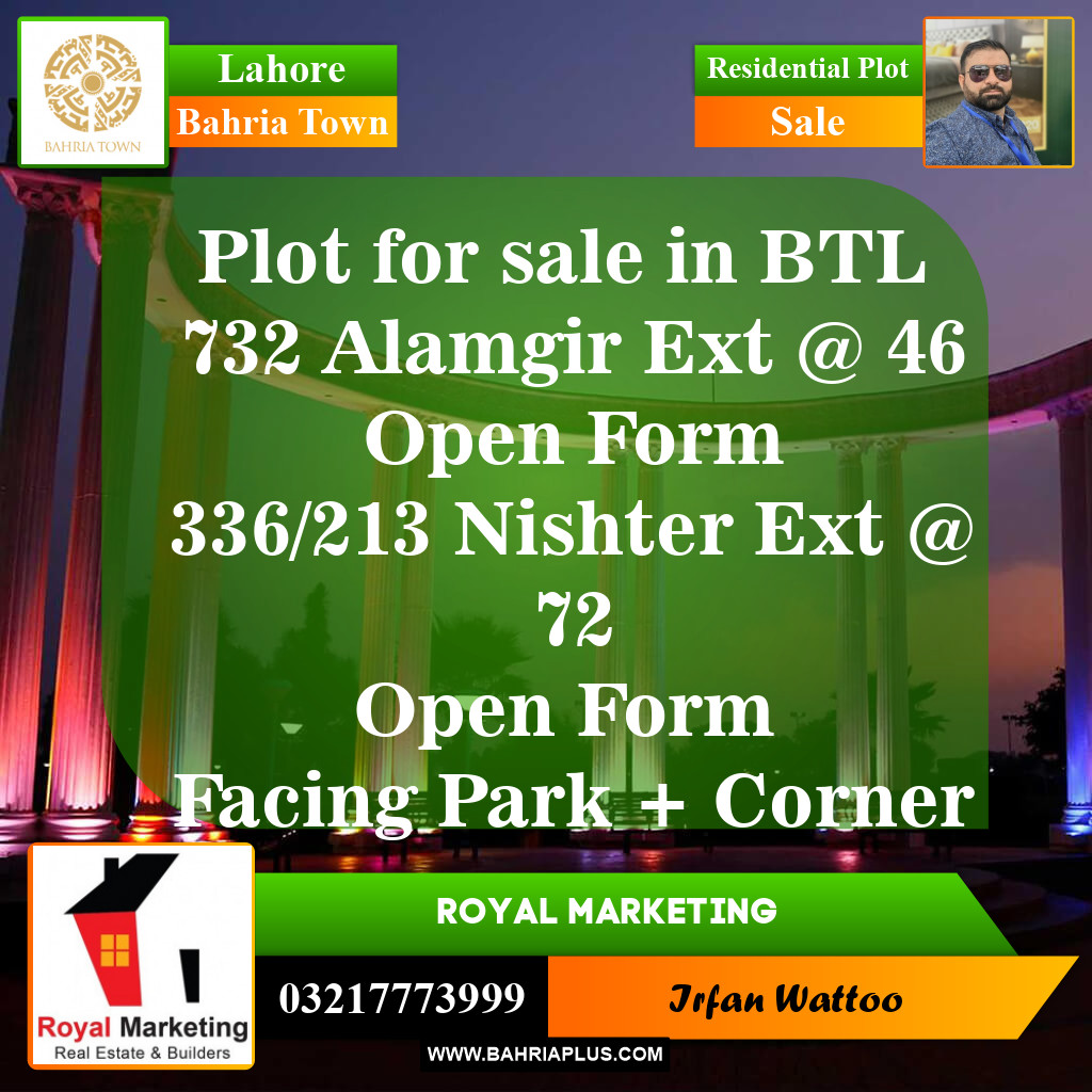 Residential Plot for Sale in Bahria Town, Lahore - (BP-150809)