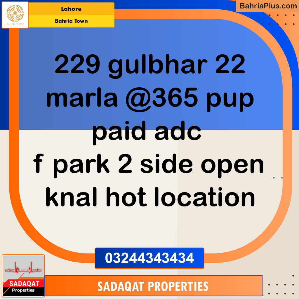 Residential Plot for Sale in Bahria Town, Lahore - (BP-150814)