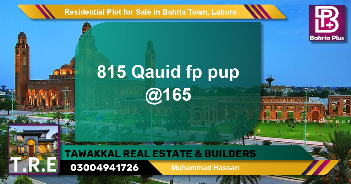 Residential Plot for Sale in Bahria Town, Lahore - (BP-150815)