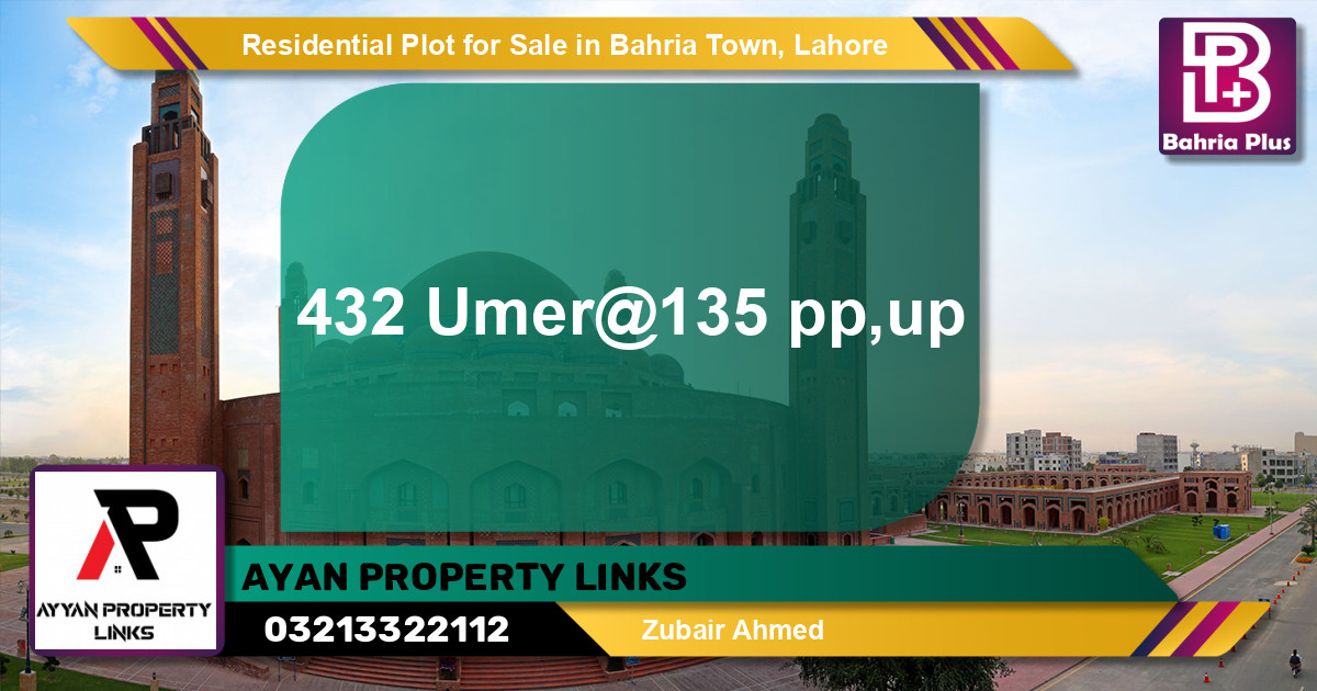 Residential Plot for Sale in Bahria Town, Lahore - (BP-150828)