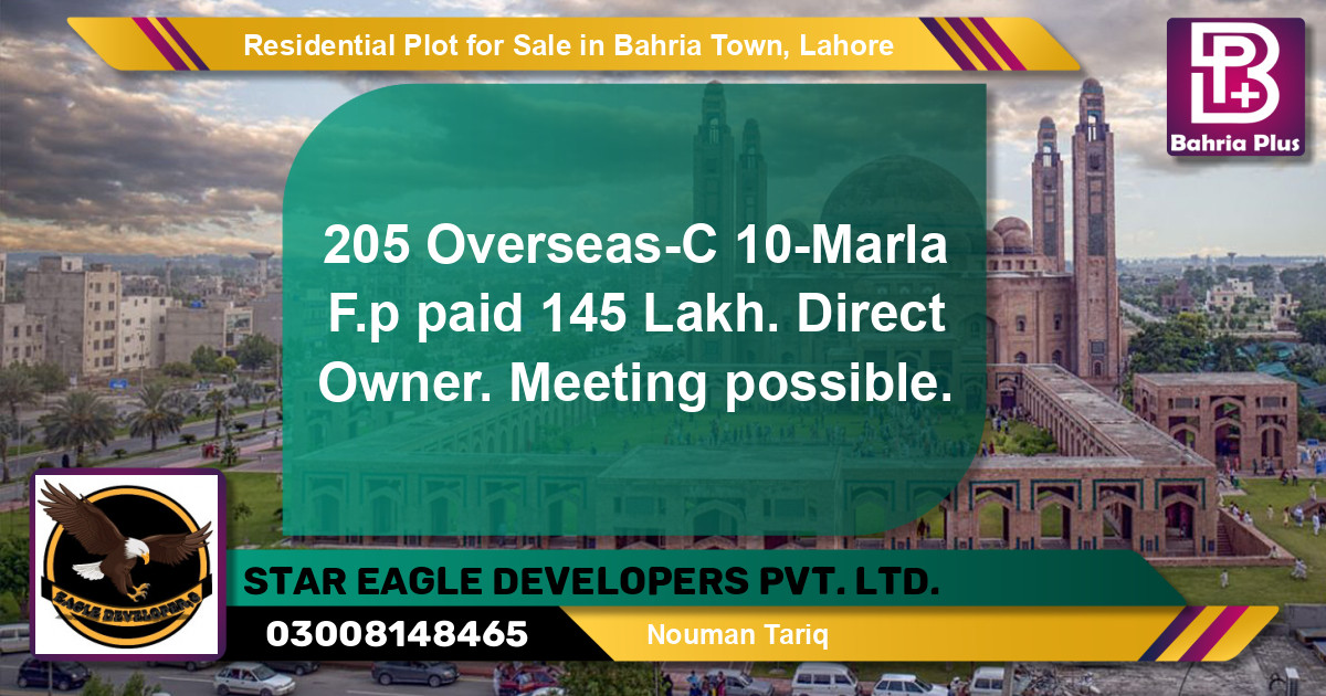 Residential Plot for Sale in Overseas C -  Bahria Town, Lahore - (BP-150863)