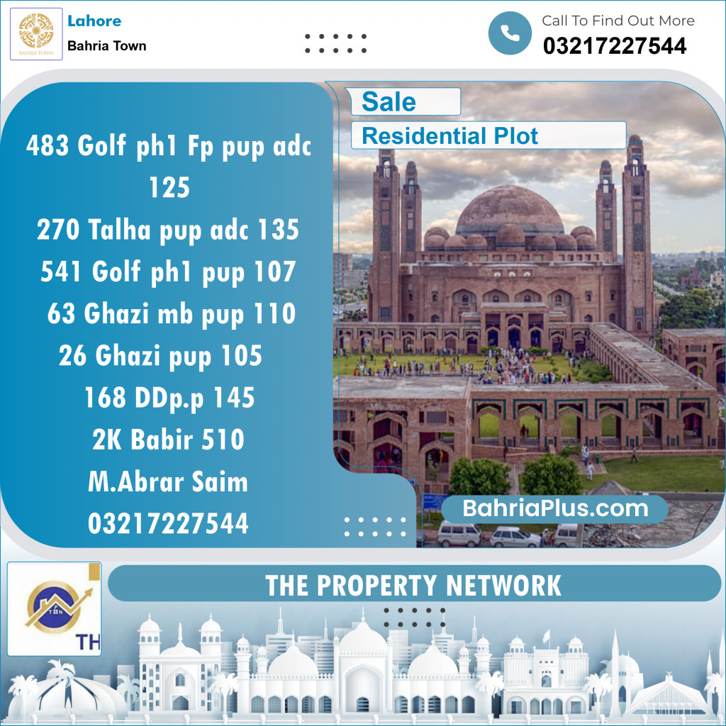 Residential Plot for Sale in Golf Phase 1 -  Bahria Town, Lahore - (BP-150959)