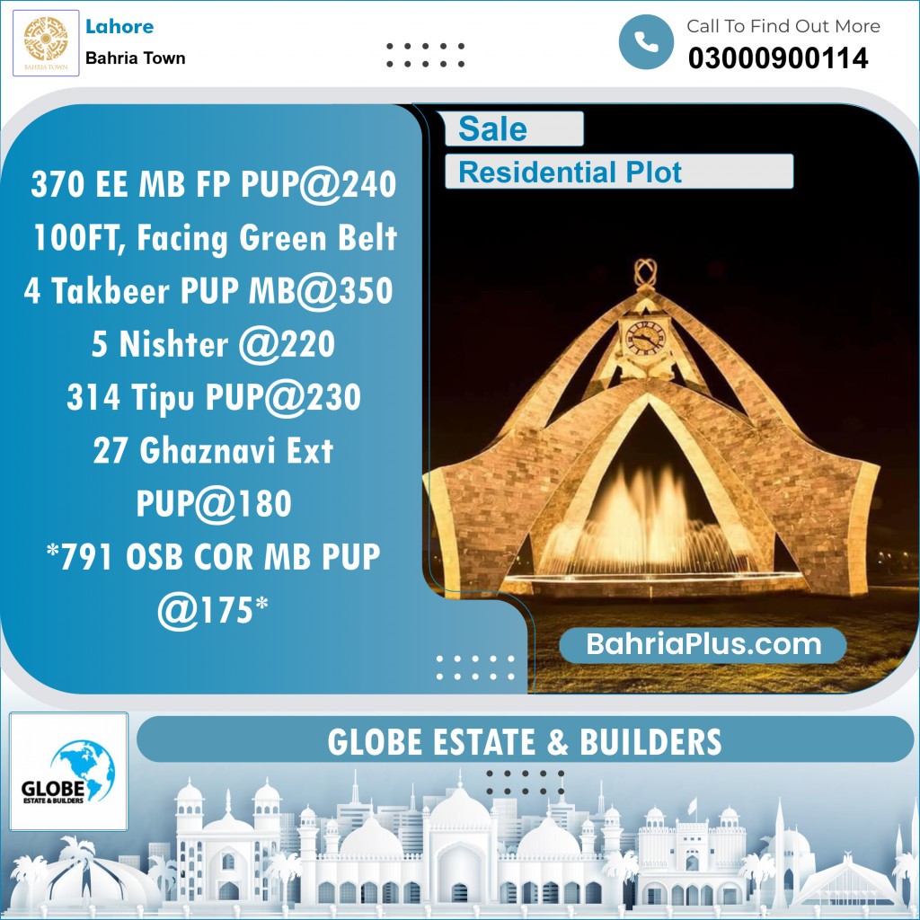 Residential Plot for Sale in Sector D - EE Block -  Bahria Town, Lahore - (BP-150981)