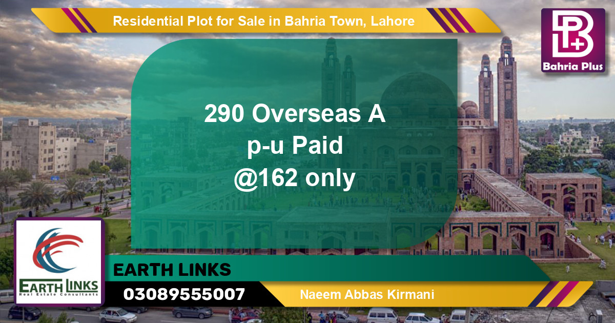 Residential Plot for Sale in Overseas A -  Bahria Town, Lahore - (BP-150994)