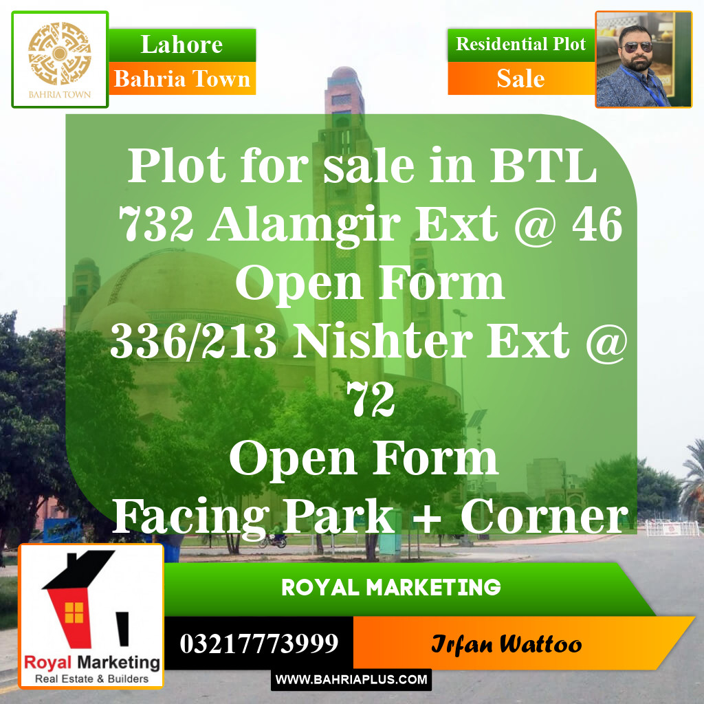 Residential Plot for Sale in Bahria Town, Lahore - (BP-151066)