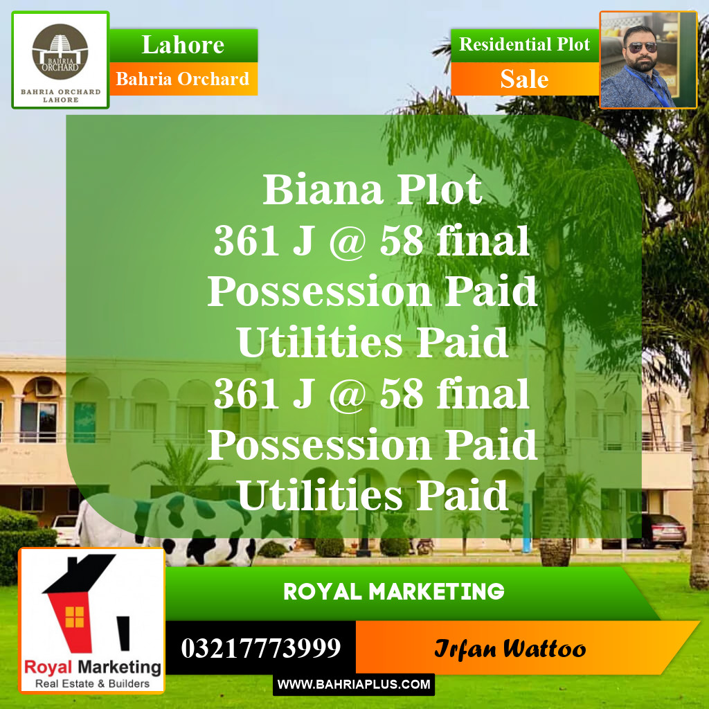 Residential Plot for Sale in Bahria Orchard, Lahore - (BP-151081)