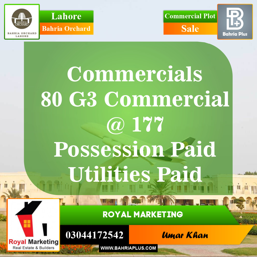 Commercial Plot for Sale in Bahria Orchard, Lahore - (BP-151090)