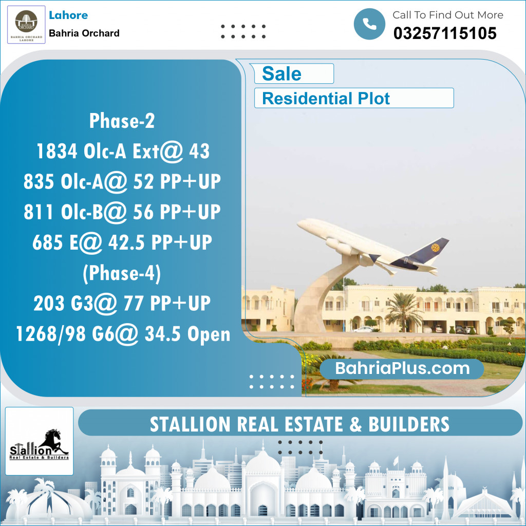 Residential Plot for Sale in Bahria Orchard, Lahore - (BP-151111)