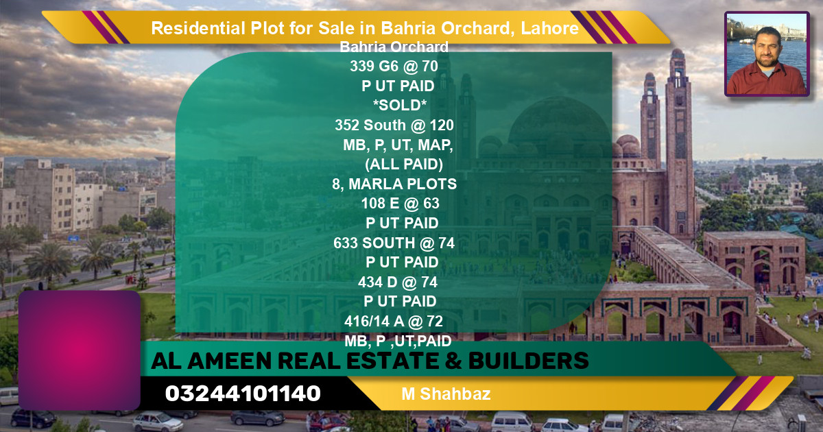Residential Plot for Sale in Phase 4 - G6 Block -  Bahria Orchard, Lahore - (BP-151115)