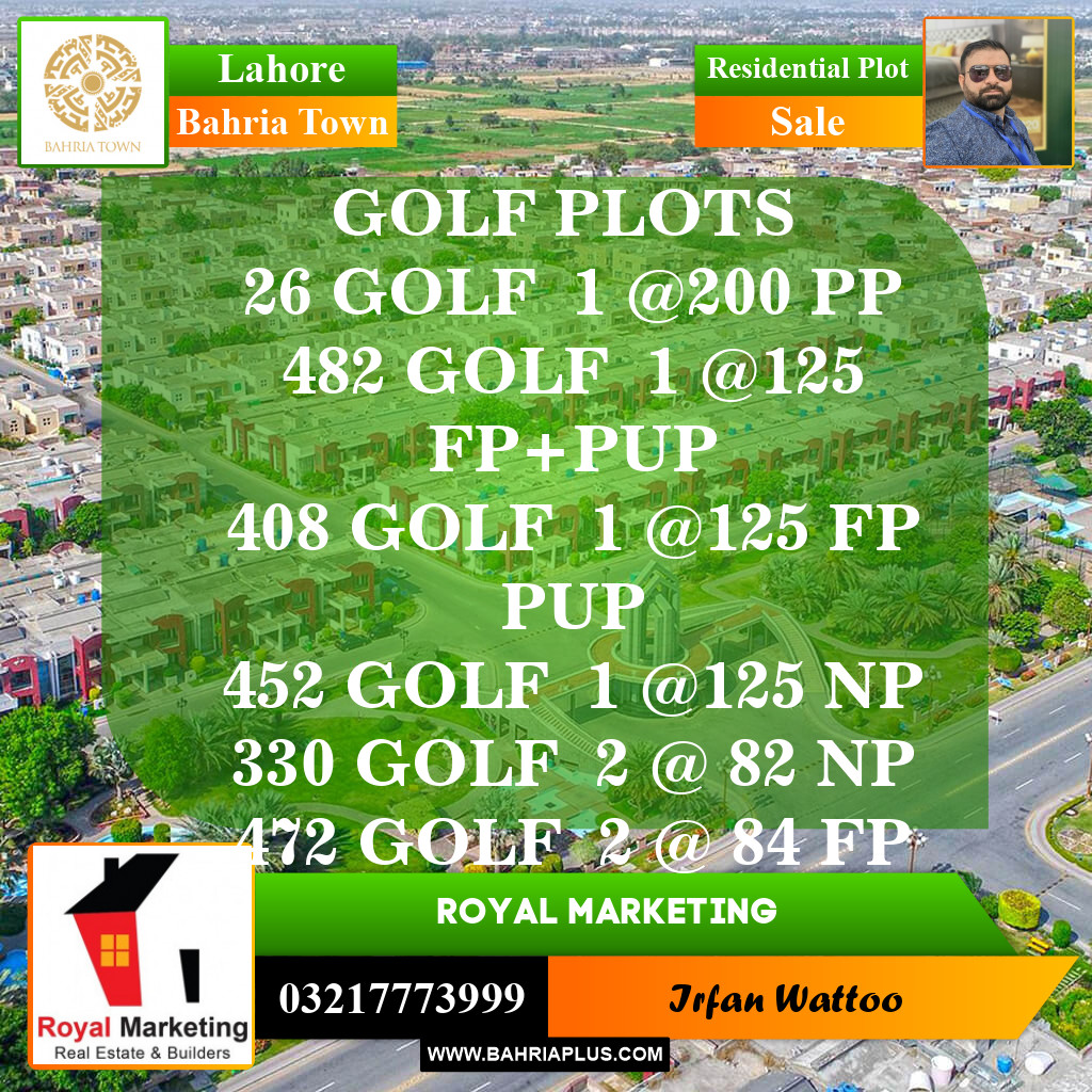 Residential Plot for Sale in Bahria Town, Lahore - (BP-151177)