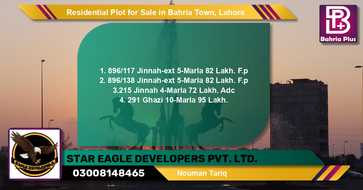 Residential Plot for Sale in Bahria Town, Lahore - (BP-151180)