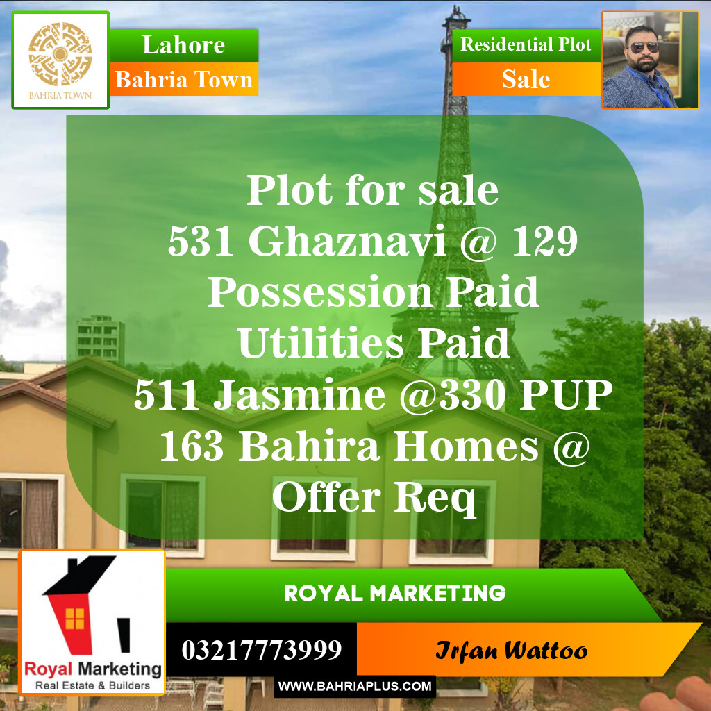 Residential Plot for Sale in Bahria Town, Lahore - (BP-151182)