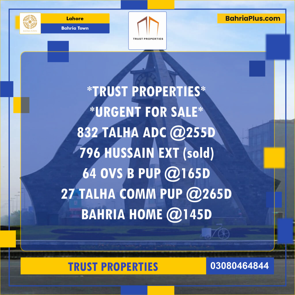 Residential Plot for Sale in Sector F - Talha Block -  Bahria Town, Lahore - (BP-151224)