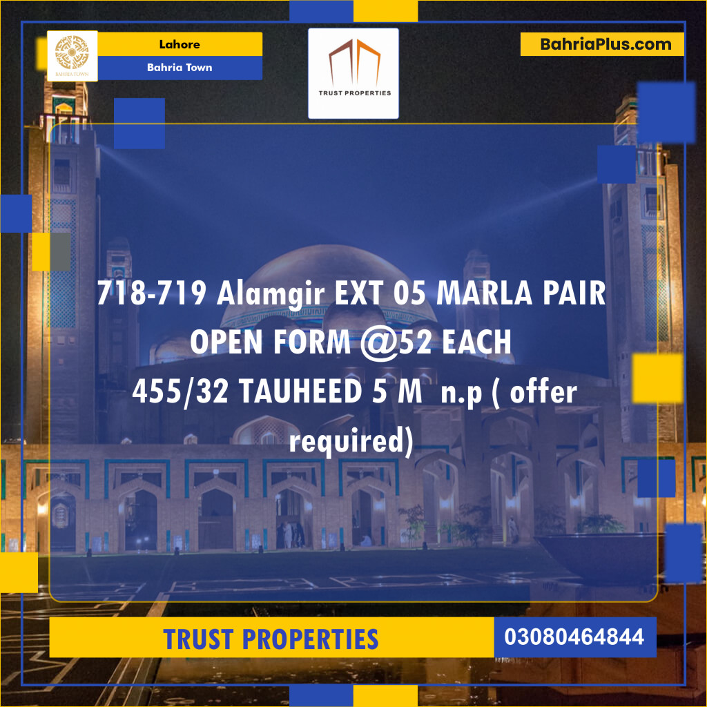 Residential Plot for Sale in Bahria Town, Lahore - (BP-151225)