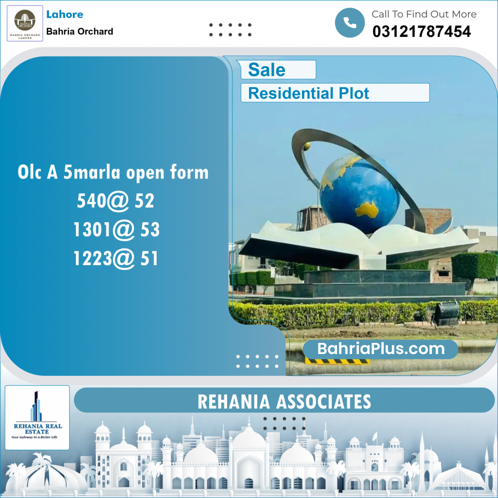 Residential Plot for Sale in OLC-A Block -  Bahria Orchard, Lahore - (BP-151297)
