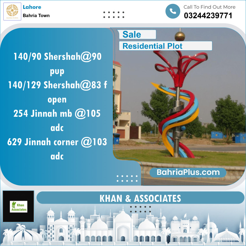 Residential Plot for Sale in Sector F - Shershah Block -  Bahria Town, Lahore - (BP-151311)